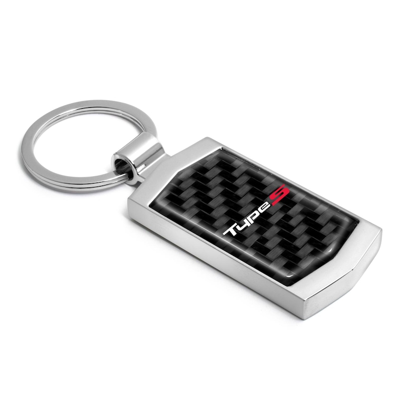 iPick Image for Acura Type-S Logo Real Black Carbon Fiber Chrome Metal Case Key Chain, Official Licensed image 2