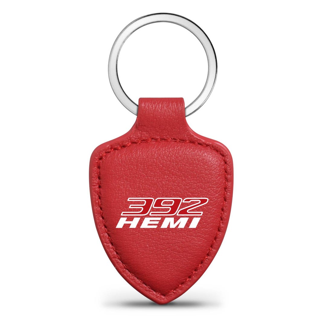 Ipick Image Made for HEMI 392 Logo Red Genuine Soft Leather Shield ...