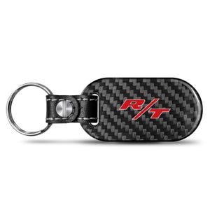 iPick Image for Dodge R/T Logo 100% Real Black Carbon Fiber Tag Style Key Chain, Official Licensed 画像 1