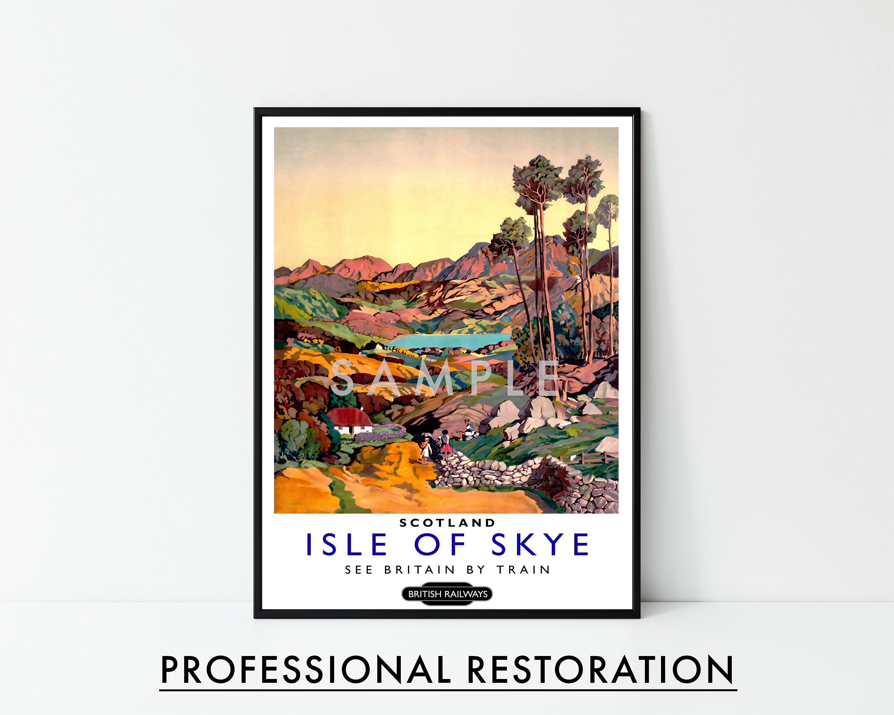 Art & Collectibles Decor Britain Vintage Wanderlust Interiors Isle of Skye Print Wall Art