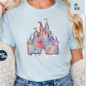 Watercolor Disney Castle Shirt – Magic Kingdom Tee, Disneyland Vacation Shirt, Cinderella Castle T-Shirt, Pastel Fairytale Shirt