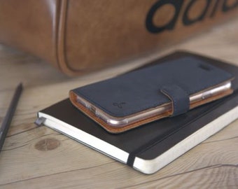 Snakehive Vintage Navy Leather Wallet for Apple iPhone 14, 13, 12, 11, X, XS, XR, SE (2020/2022), 8, 7 Series