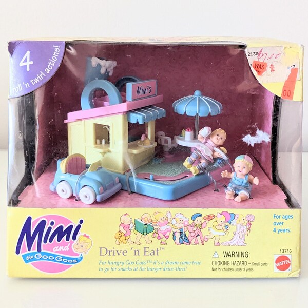 1995 Mimi and the Goo Goos Drive 'n Eat, New in Box, Mattel Bluebird