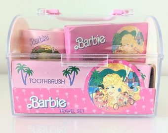 1980's Barbie Travel Set, California Dream Barbie, Toothbrush, Brush, Comb