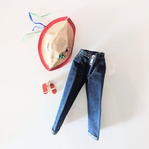 1962 Barbie Picnic Set 967 Jeans, Hat, Cork Shoes