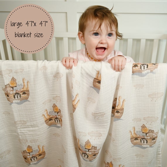 LollyBanks Muslin Swaddle Blanket – 100% Cotton, 47x47 Inches, Lightweight & Breathable For Newborns & Infants