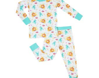 Kids 2-Piece Bamboo Pajama Long Sleeve Set Glass Slipper