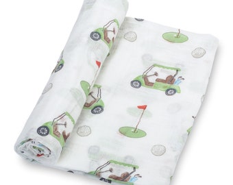 Baby Muslin Swaddle Blanket 47x47 Golf A Round
