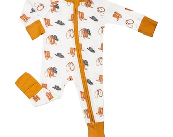 Bamboo Baby Convertible Zipper Pajama Better in Boots