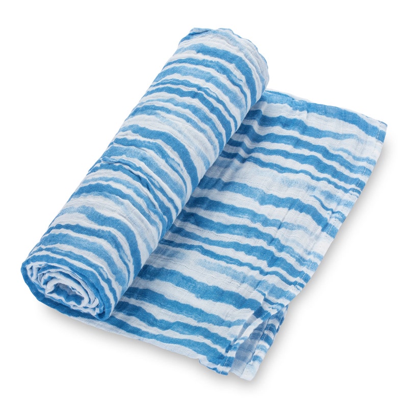 Mul Mul Cotton Baby Blanket with Boat Print