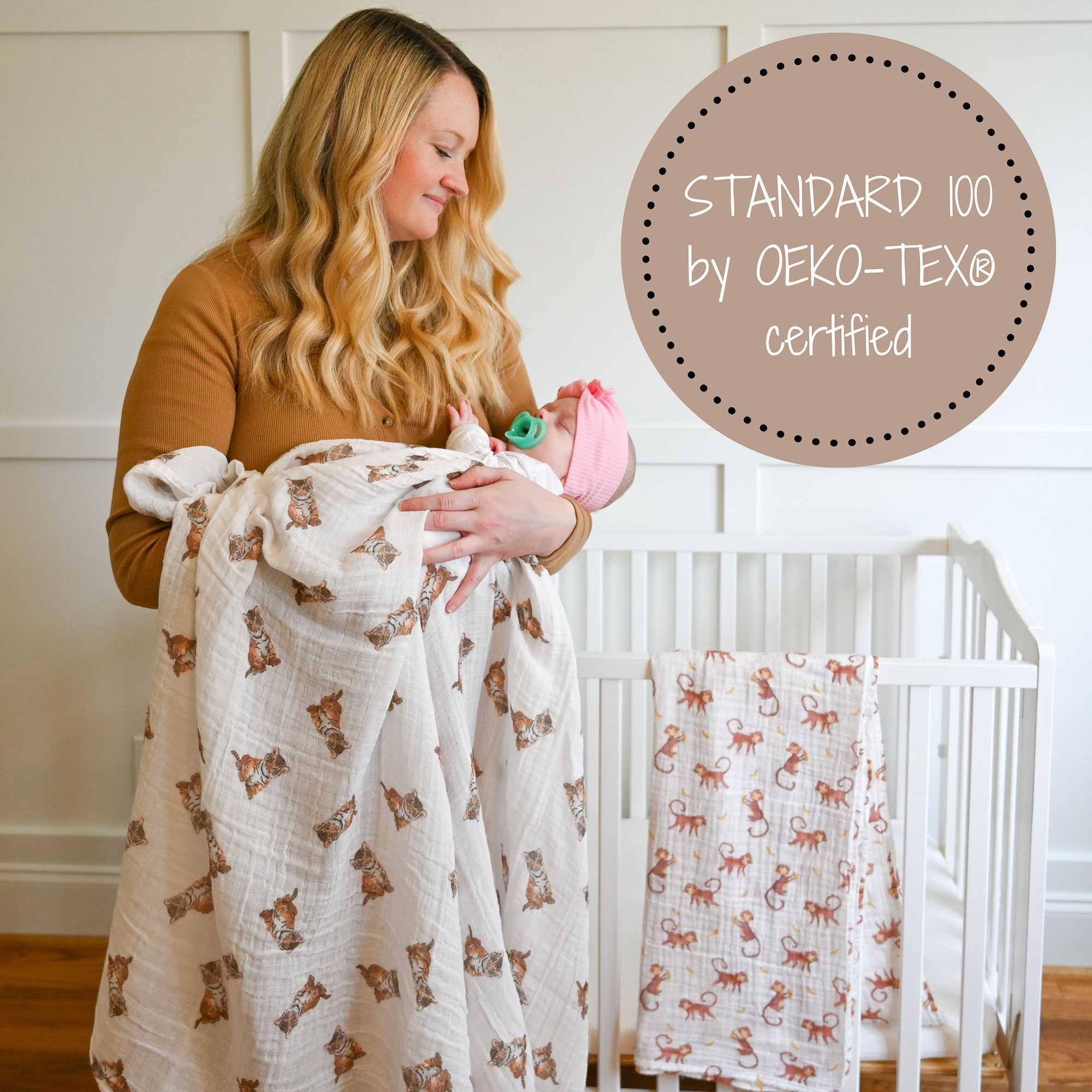 Lollybanks Wildly Adorable Baby Tiger Muslin Swaddle Blankets Etsy