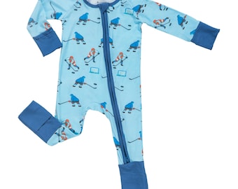 Bamboo Baby Convertible Zipper Pajama Ice Hockey