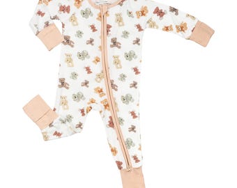 Bamboo Baby Convertible Zipper Pajama Teddy Bear