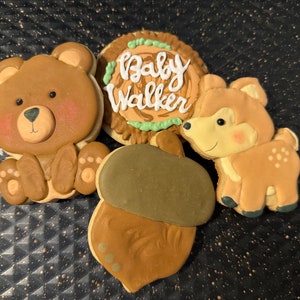 Woodsy Baby Shower Decorated Sugar Cookies