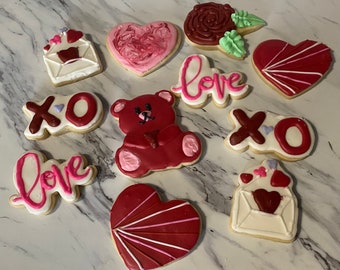 Valentine's Day Decorated Sugar Cookies