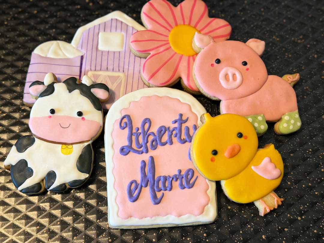 Barnyard Friends Decorated Sugar Cookies - Etsy