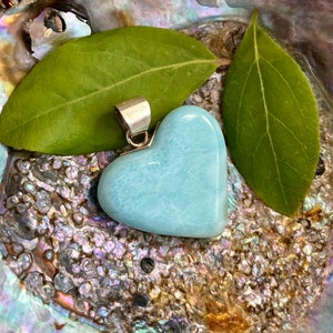 Larimar heart pendant 925 silver