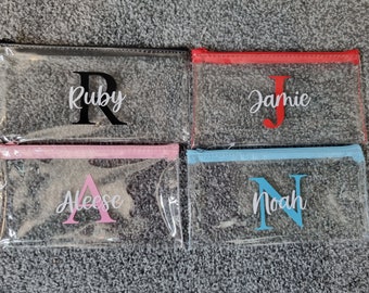 Personalised Pencil Case - Pink, Blue, Red, Black