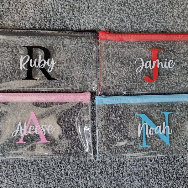 Personalised Pencil Case - Pink, Blue, Red, Black