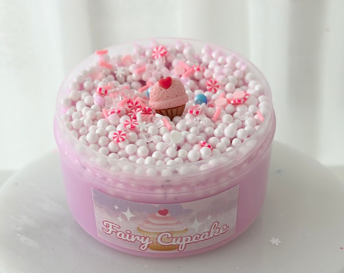 Fairy Cupcake, Semi Floam Slime, thick and glossy slime