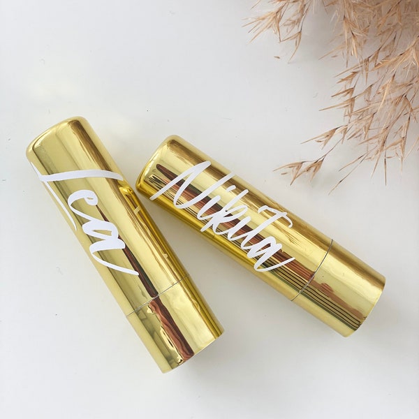 Lippenbalsam personalisiert/ Lippenstift Gold/ kleines Geschenk für Freundin, Geschenk Valentinstag, personalisiertes Geschenk