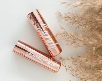 Personalisierter Lippenbalsam  Rosegold/ kleines Geschenk personalisiert, Geschenk Brautjungfer/ Geschenkbox Trauzeugin