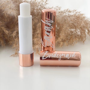 Personalisierter Lippenbalsam Rosegold/ kleines Geschenk personalisiert, Geschenk Brautjungfer/ Geschenkbox Trauzeugin Bild 3