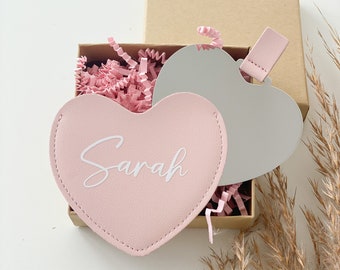 Personalisierter Taschenspiegel in Geschenkbox/ Herzform