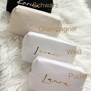 Personalisierte Kosmetiktasche Champagner Gold/ Geschenk Brautjungfer, personalisiertes Geschenk Valentinstag Bild 7