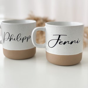 Personalisierter Becher, Becher Steingut, Minimalistischer Becher, Glas Becher , Geschenk Papa,