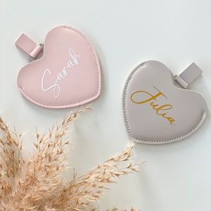 Personalisierter Taschenspiegel, Herz Spiegel personalisiert, kleines Geschenk Weihnachten, Geschenk für Mädchen, Geschenk Valentinstag Bild 8