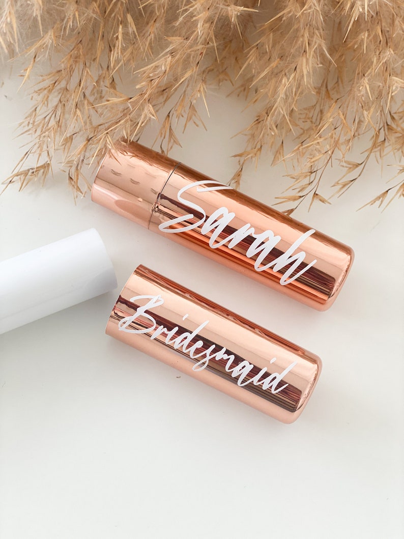 Personalisierter Lippenbalsam Rosegold/ kleines Geschenk personalisiert, Geschenk Brautjungfer/ Geschenkbox Trauzeugin Bild 4