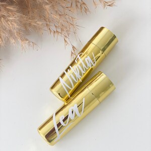 Lippenbalsam personalisiert/ Lippenstift Gold/ kleines Geschenk für ...