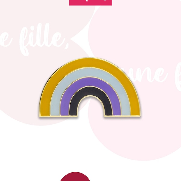 Pins métal Arc-en-ciel Non binaire - Queer Lesbian Gay Rainbow Flag Lesbien LGBT GayPride pour votre style ou en cadeau