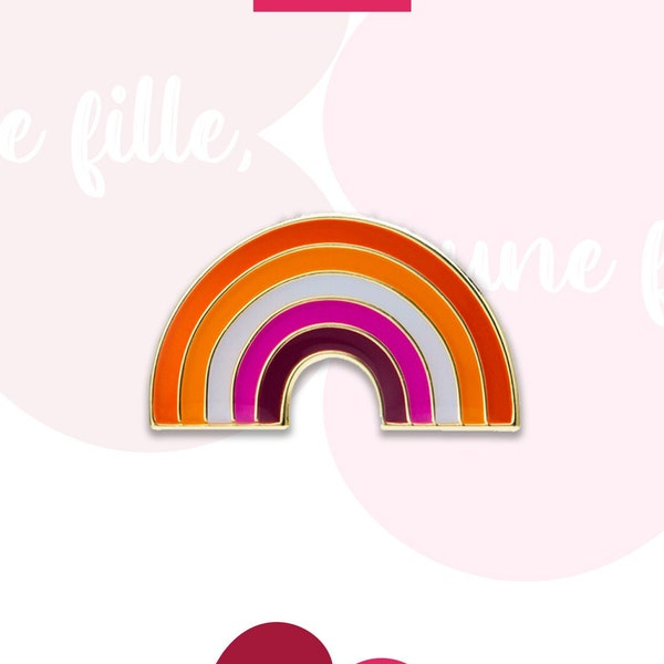 Pins métal Arc-en-ciel Lesbienne - Une fille une fille - Queer Lesbian Gay Rainbow Flag Lesbien LGBT GayPride pour votre style ou en cadeau