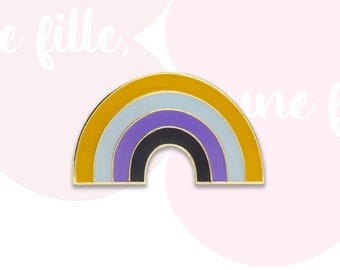 Non Binary Rainbow Metal Pins - Queer Lesbian Gay Rainbow Flag Lesbian LGBT GayPride for your style or as a gift