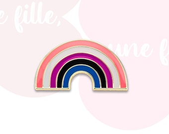 Bisexual Rainbow Metal Pins - One Girl One Girl - Queer Lesbian Bi Gay Pride Rainbow Flag Lesbian LGBT for your style or as a gift