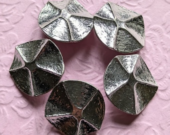 5 Silver Abstract Star Coat Buttons: German Metal Buttons (23mm-30mm)
