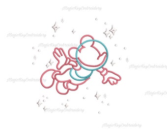 Space Tomorrowland Magical trendy Embroidery Design Digital File - 3 Tallas - Formato PES