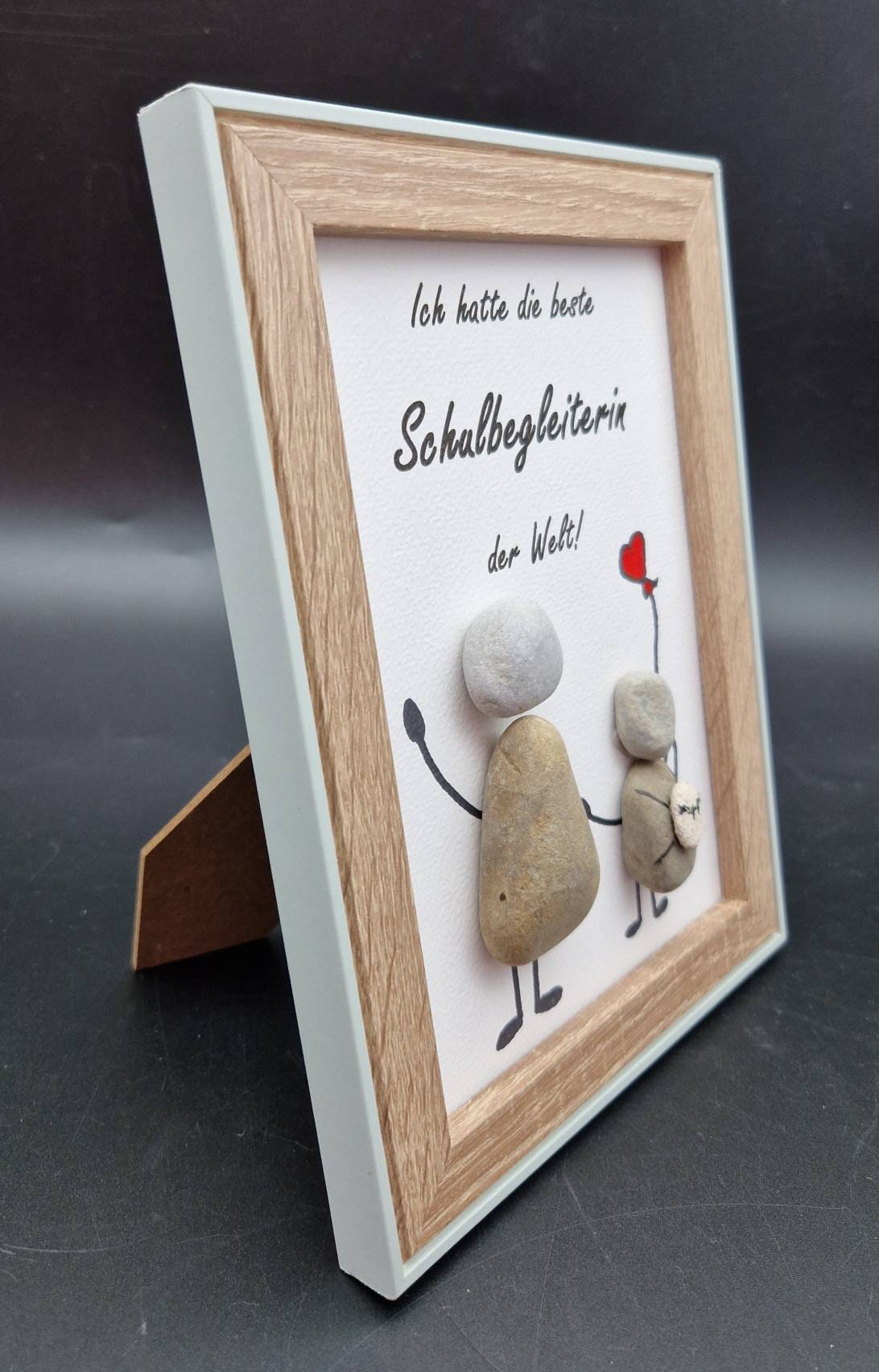 Liebevoll handgefertigtes Steinbild als Abschiedsgeschenk für di...