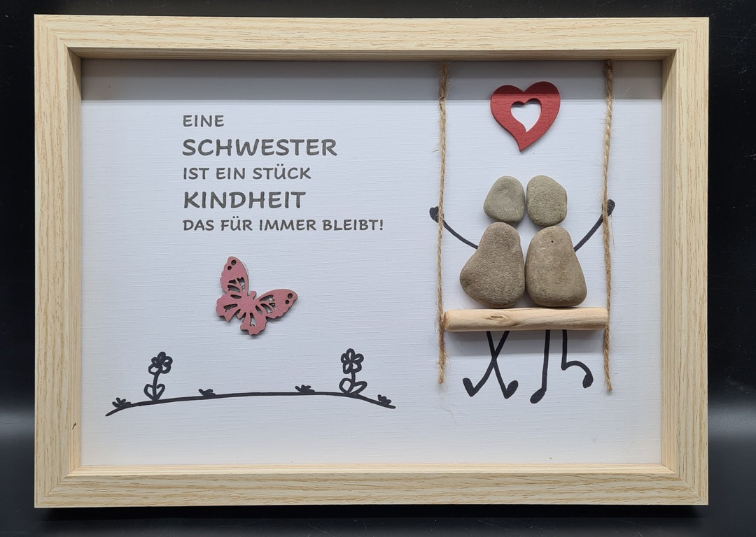 Steinbild für die liebe Schwester als Geschenk 3 Etsy.de