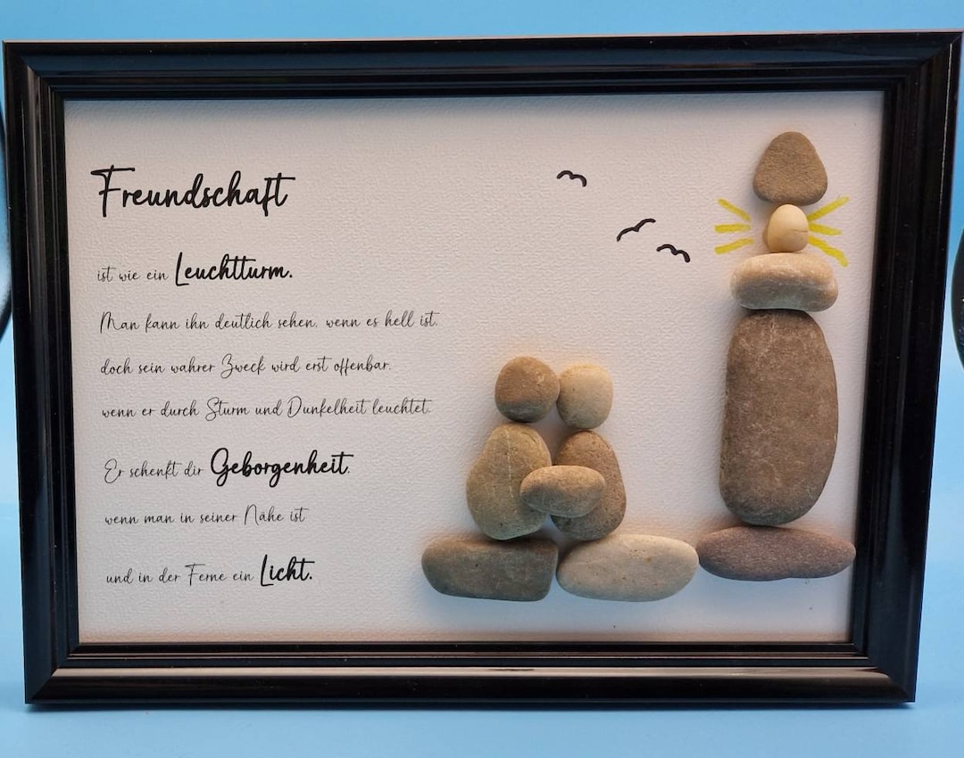 Steinbild Freundschaft ist wie ein Leuchtturm als Geschenk Etsy.de