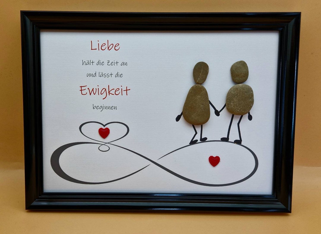Steinbild als Geschenk zur Hochzeit auch personalisierbar Etsy.de