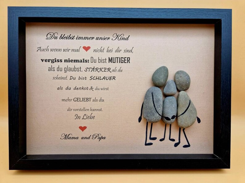 Steinbild von den Eltern für die liebe Tochter oder den Sohn Etsy