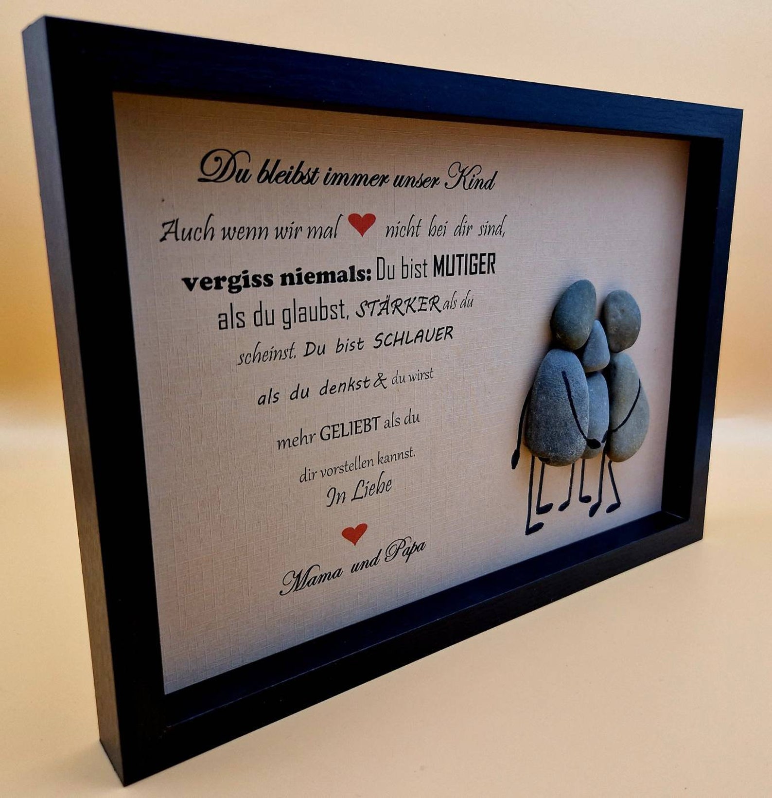Steinbild von den Eltern für die liebe Tochter oder den Sohn Etsy