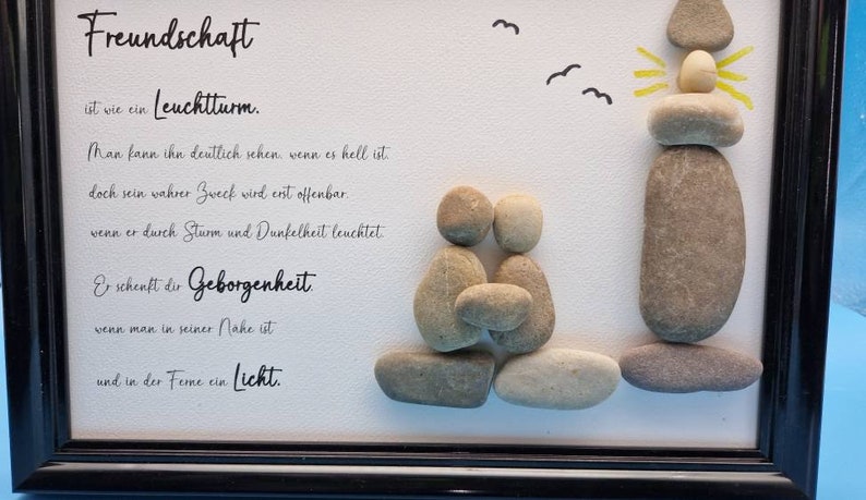 Steinbild Freundschaft ist wie ein Leuchtturm als Geschenk Etsy.de