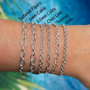 Stainless Steel Silver Chain Bracelet ~ No Tarnish ~ CHOOSE YOUR CHAIN ~ Layering Bracelet ~ Gifts For Her ~ Fashion On The Go