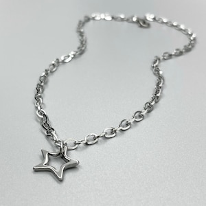 Stainless Steel STAR Pendant Necklace ~ Non Tarnish ~ Oval Link Chain ~ Mini Paperclip ~ Women ~ Teen ~ Fun Fashion On The Go