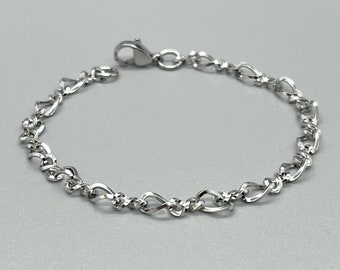 Stainless Steel TWISTED Chain Bracelet No Tarnish Oval Link Silver Chain Jewelry Gifts For Her