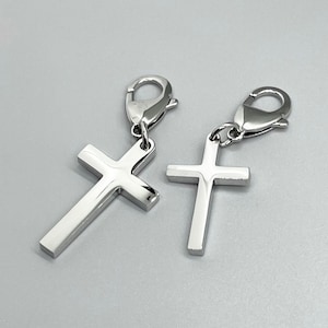 Stainless Steel Cross Charm Clip: Keychain, Backpack, Purse